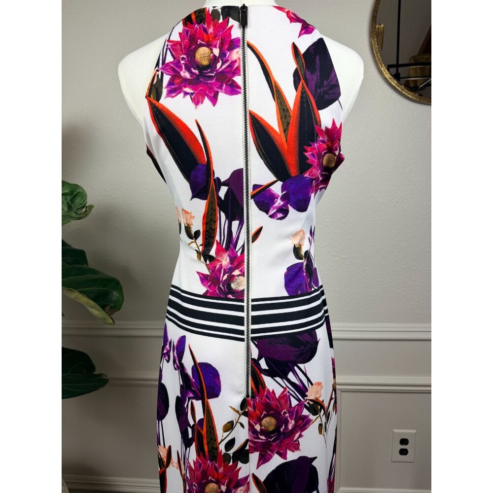 Power Femme Sultry Quiet Luxury Floral Bodycon Midi | Vince Camuto | Size 8 - Picture 9 of 12